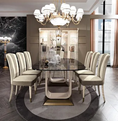 Produktbild von Tisch Esstisch Holz Esszimmer Garnitur 6x Stuhl Set Stühle Lehn Gruppe Italien