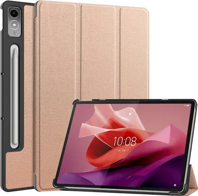 Produktbild von Lenovo Tab P12 Hülle - Tri-Fold Ständer Klapphülle mit Schlaf/Wach-Funktion - Roségold