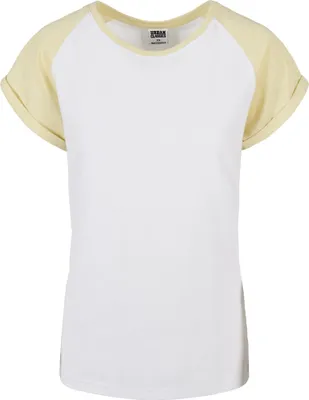 Produktbild von Urban Classics Ladies - RAGLAN Contrast Top weiß gelb - 3XL