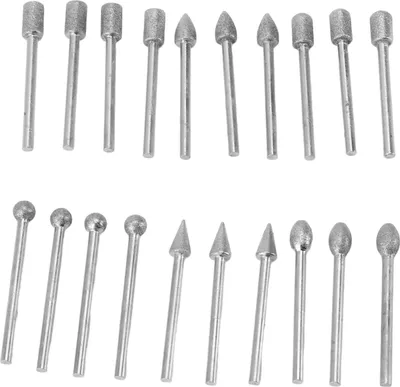 Produktbild von 20PCS Set Steinschnitzerei Set 3mm Schaft Stein Rotationsschleifbit Set für Glas Metall Jadestone