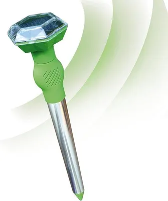 Image de Répulsif à ultrasons pour animaux, alimentation solaire, portée de 5 m, détecteur de mouvement, vert