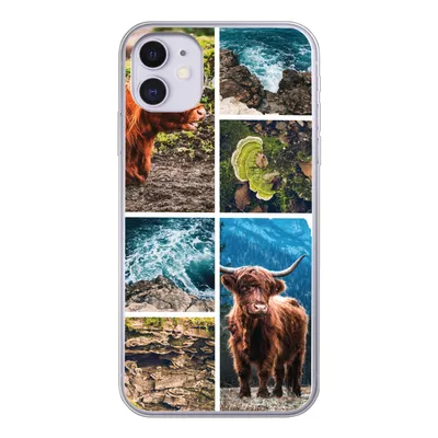 Produktbild von MuchoWow® Handyhülle Schutzhülle Hülle für iPhone 11 Schottische Highlander - Natur - Collage Silikon Softcase Handy Hülle - Handytasche