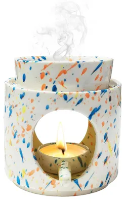 Aromalampe aus Keramik, Duftöllampe, Teelichthalter, mehrfarbig