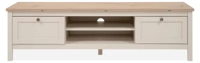 Immagine prodotto di Calicosy - Mobile TV 2 cassetti e 2 vani a giorno, effetto cashmere e rovere L160 cm - LUND
