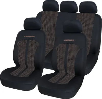 Produktbild von Universelle Autositzbezüge – PREMIUM – Braun/Beige/Schwarz – Sitzbezug für das Auto – Komplettset – Sitzbezug-Set