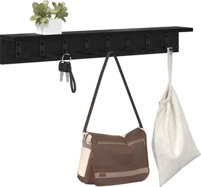 Image de Porte-manteau mural Chêne noir 80 x 10,5 x 10,5 cm