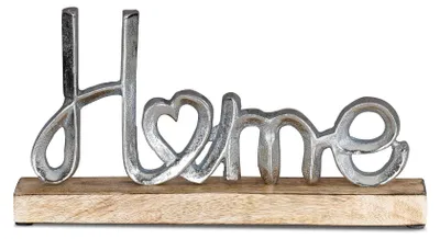 Stehende Buchstaben-Deko aus Mangoholz & Metall, 17x11x5 cm