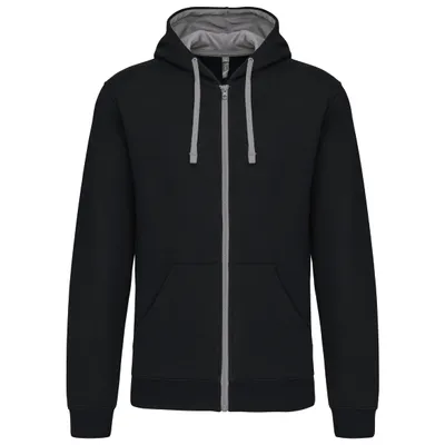 Produktbild von Kariban HERREN-KAPUZENSWEATSHIRT BICOLOR mit Reißverschluss