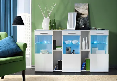 Produktbild von Designer Neu Weiß Kommode Luxus Wohnzimmer Modern Holz Möbel