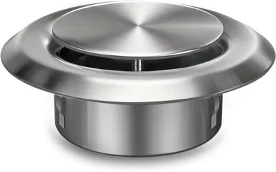 Produktbild von Lüftungsgitter 100 mm aus Edelstahl (304) – Rundes Abluftgitter mit Schrauben und Insektenschutzgitter