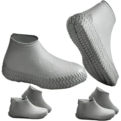 Image de Protège-chaussures en latex imperméables - 3 paires avec semelle antidérapante