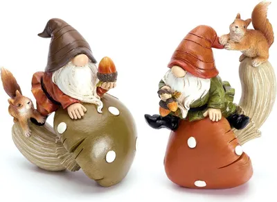 Obrázek produktu pro Podzimní dekorace zahradní dekorace figurky z pryskyřice trpaslíci houby 11/13cm