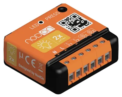 Obrázek produktu pro NODON, EnOcean modul pro zapuštěnou montáž, 2-kanálový, 1,1 kW, oranžový