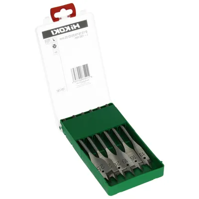 Produktbild von HiKOKI Holz-Flachbohrer-Set 781792 Flachfräsbohrer für alle Holzarten, Zentrierspitze, 6-teilig