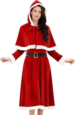 Damen Santa Claus Kostüm für Weihnachten - Santa Outfit für Damen, Cosplay, Festkleidung und Karneval