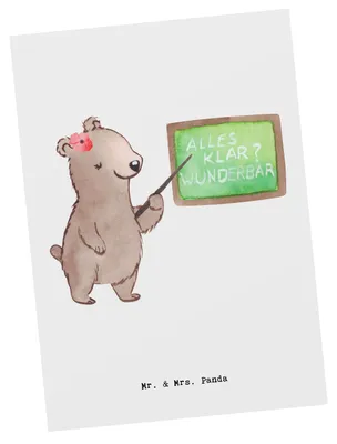 Produktbild von Mr. & Mrs. Panda Postkarte Sachkundelehrerin Herz - Weiß - Geschenk, Ansichtskarten, Grußkarte, Sachkundeunterricht, Grundschule, Ansichtskarte, Unterricht, Postkarten