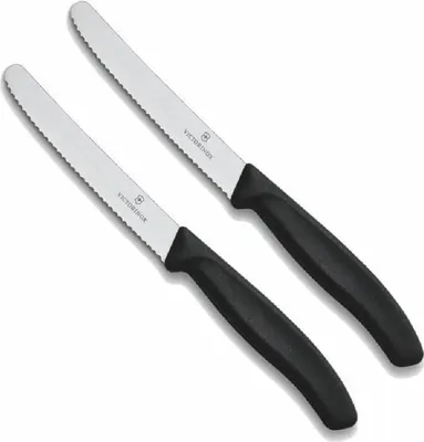 Produktbild von Victorinox | Tafelmesser Swiss Classic | 2 Stück | Schwarz | Swiss Made | ideal auch als Frühstücksmesser