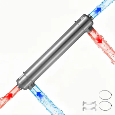 Produktbild von VEVOR Schwimmbad Wärmetauscher 175,8 kW, Edelstahl Schwimmbadheizer mit 30 Rohren, Pool-Wärmeüberträger mit 1,0 MPa Druck & 0,75 m² Wärmetauscherfläche, Wärmeaustauscher für Poolsystem Spa Heizung