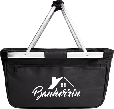 Produktbild von Huuraa Einkaufskorb Bauherrin 20 Liter Black faltbarer Tragekorb Geschenkidee