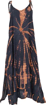 Produktbild von Boho Batikkleid, Strandkleid, Sommerkleid in Übergröße - Dunkelblau/braun, Damen, Viskose, Kleider