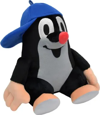 Produktbild von Plüschfigur Der kleine Maulwurf mit Basecap blau, sitzend 31cm