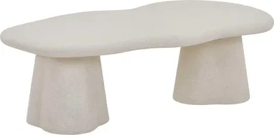 Image de Table basse Faro - 130x70x40cm - Couleur ciment - blanc