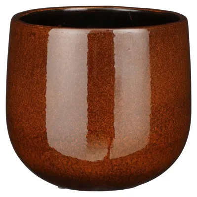 Produktbild von Mica Decorations Blumentopf - Keramik - terra braun -leicht gesprenkelt -18x16cm