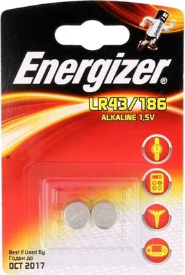 Obrázok produktu pre 1 x Batéria: alkalická, 1,5 V, typ LR43, R1142, gombíková batéria. Počet batérií: 2 LR43, 186 batérií