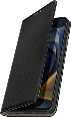 Image de Avizar, Housse pour Motorola Moto E15 / G05 Portefeuille à rabat avec support, Noir