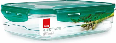 Productafbeelding van Ibili-Tritan luchtdichte voedselcontainer, plastic, rechthoekig, transparant/groen