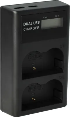 Produktbild von vhbw Dual USB Ladegerät kompatibel mit Nikon D300, D200, D300s, D70, D50, D100, D100 SLR Kamera/Akku - Ladeschale + Micro-USB-Kabel mit Display, 8,4 V