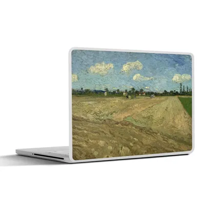 Produktbild von MuchoWow® Laptop Aufkleber Sticker Cover Gepflügte Felder - Vincent van Gogh 25x18 cm - Laptop-Deko
