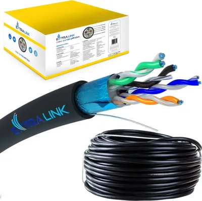Produktbild von Extralink CAT5E FTP (F/UTP) Venkovní gelovaný Síťový kabel kroucený pár 305M