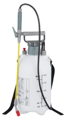 Obrázek produktu pro Rozprašovač Relaxdays, 5 l, zavlažování a ochrana rostlin, nastavitelná tryska, stupnice, ruční postřikovač, bílo-šedý