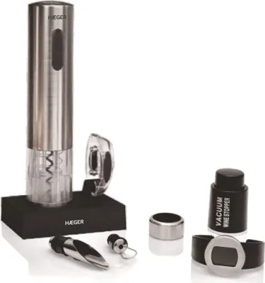 Produktbild von Haeger LUCCA pack, Elektrischer Korkenzieher, Metallisch, Edelstahl, Box