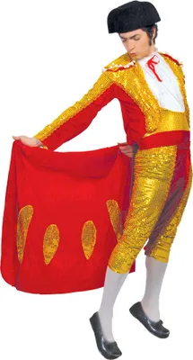 Produktbild von Stierkämpfer Goldene Eleganz Weltkulturen Kostüm Matador Junggesellenabschied Tradition Herrenkostüm Karneval Festliche Kleidung Roter Glamour, Größe: 48 - 50 (M) Farbe: Gold