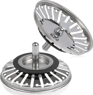 Obrázek produktu pro Filtr do dřezu 2ks, nerezový filtr do dřezu, otvor pro zátku dřezu, kuchyňské/koupelnové sítko - průměr 84 mm