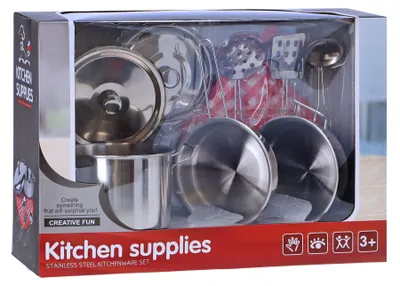 Produktbild von Keuchenset aus Edelstahl 9-teilig Spielzeugset für Kinder