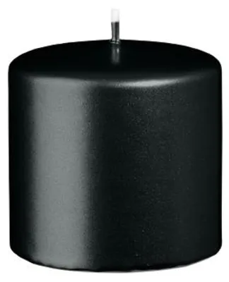 Produktbild von Stumpenkerzen Metallic Matt Schwarz 70 x Ø 70 mm, 12 Stück