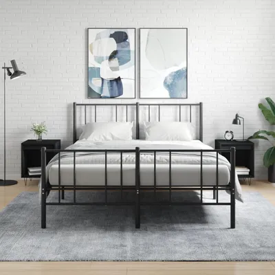 Obrázok produktu pre vidaXL Nočné stolíky 2 ks čierne 40x35x50 cm odvodený výrobok z dreva