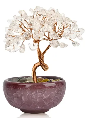 Imagen del producto de Solidchoice - Árbol de cristal de cuarzo hecho a mano, ideal para el hogar y la oficina