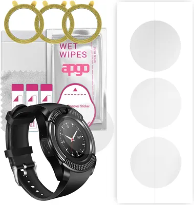 Produktbild von apgo 3 Stück Schutzfolie, klar, kompatibel mit DexXer V8 Smartwatch, Hydrogel Displayschutzfolie mit Positionierhilfe, Displayfolie, robust und kratzfest