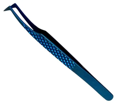 Image de Pince courbée bleue à 90°, non magnétique