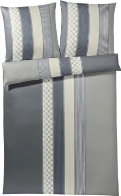 Produktbild von JOOP! Mako-Satin-Kissenbezug einzeln Cornflower Stripes Farbe deep coal Größe 70x90cm