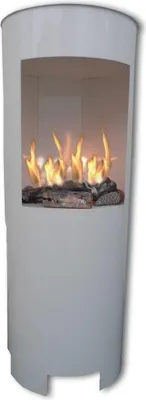 Produktbild von Ethanol & Gelkamin Modell Hightower Weiss 100cm mit 3 Brennstoffdosen