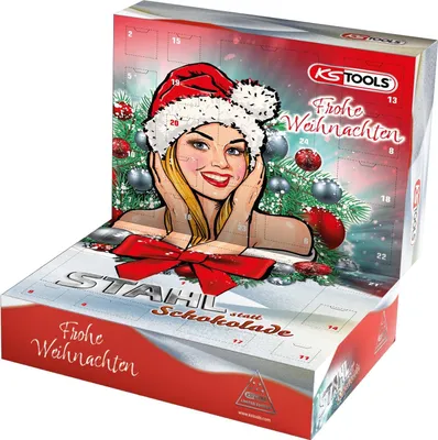 Produktbild von KS Tools 515.6699 Adventskalender mit Mini-eMONSTER Akku-Schrauber-Satz mit Wechselk?pfen, 31-tlg.
