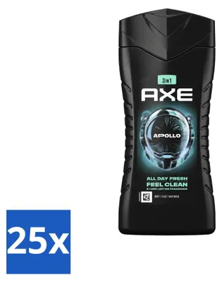 Produktbild von 25 x Axe 3-in-1 Duschgel Apollo mit Salbei und Zedernholz, 250 ml - Vorteilspackung - 25 Stücke