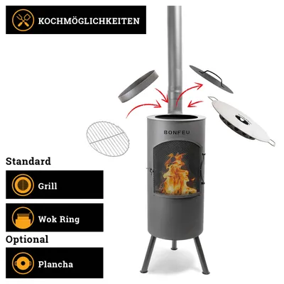 Zdjęcie produktu dla Piece ogrodowe BonFeu BONTINO - Ø 35 cm x wys. 164 cm