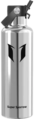 Image de Bouteille isotherme en acier inoxydable, 1000 ml. Acier inoxydable, sans BPA, avec paille, idéale pour le sport, les voyages, l'école et les activités de plein air