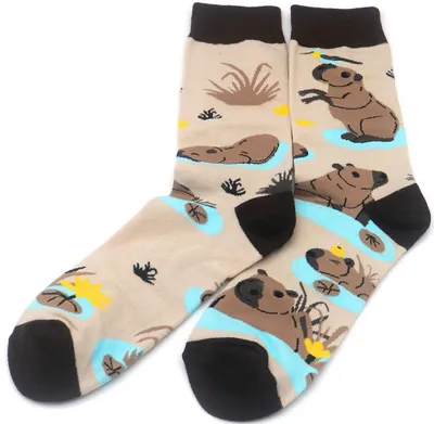 Produktbild von Musthaves – Bunte, lustige  Socken Uni – Capybara,  - Einheitsgröße Gr. 38 - 43
